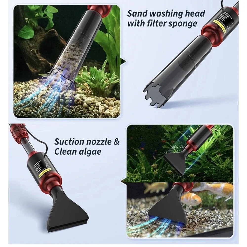 Fish Tank Cleaner Aquarium Gravel Cleaner 530GPH/32W Electric Fish Tank Cleaning